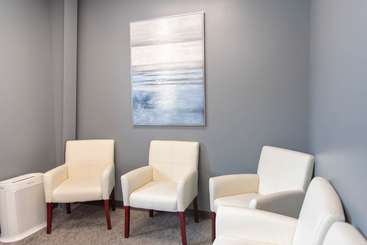 Williamsburg location 12 Peninsula dermatology waiting room white chairs